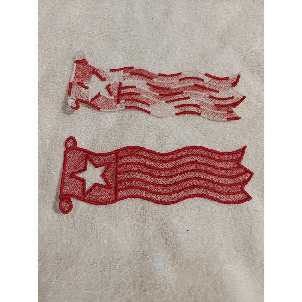 Red & White Americana Flag Bookmarks Set of‎ 2 Patriotic USA Crafts